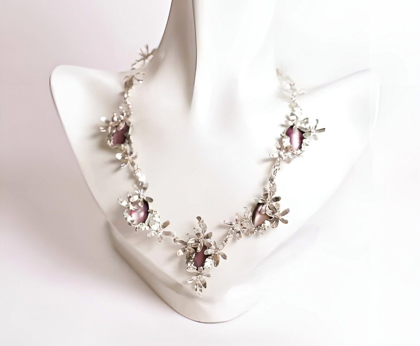 Collar Colección Capricho de plata y piedras ojo de gato