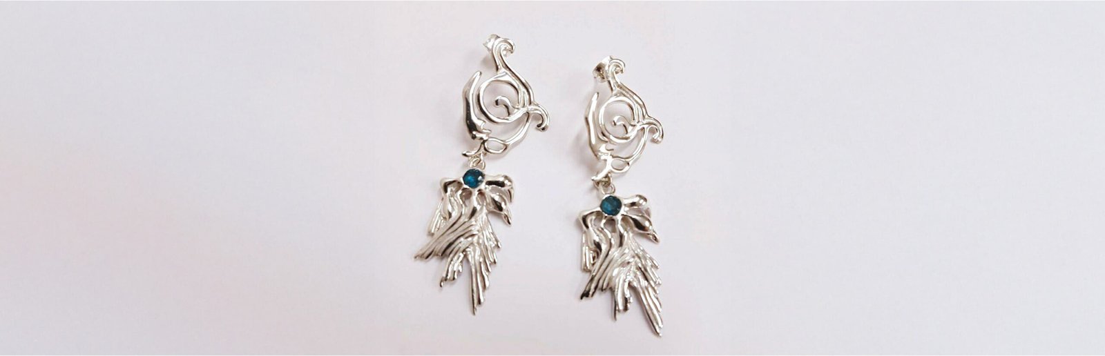 pendientes de plata y esmeraldas